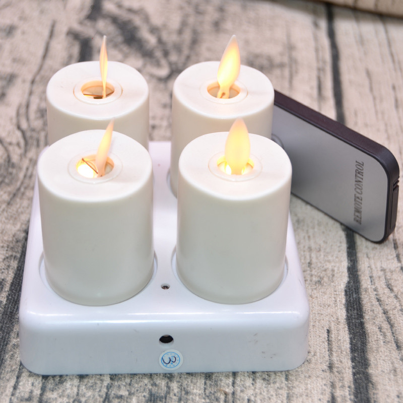 Bougies de thé à thé sans flamme rechargeables avec télécommande