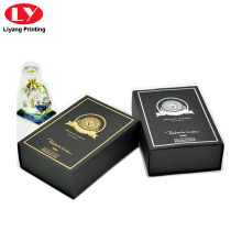 Caja de regalo de perfume de papel negro magnet cerrado