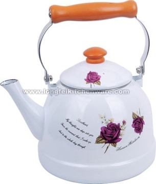 1.6/2.5/3.0L Enamel Tea pot with Wooden Handle