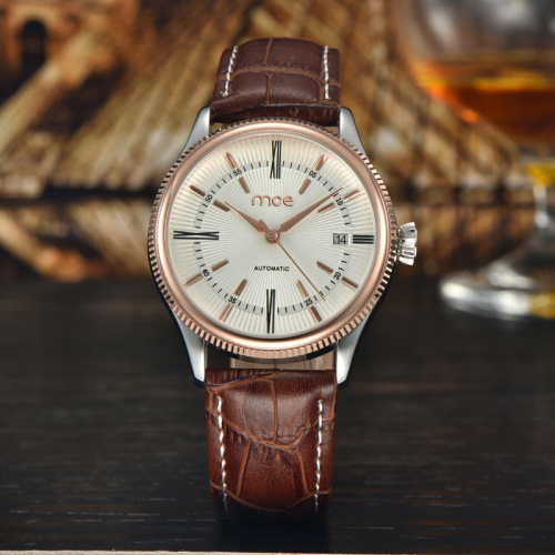 business genuine leather case automatic men watch