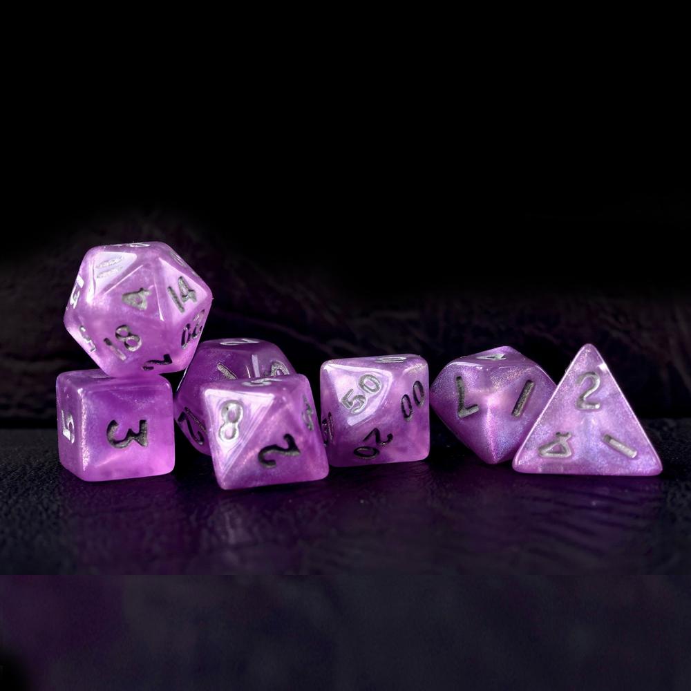 10mm Mini Dnd Dice Set Purple Moonstone 2