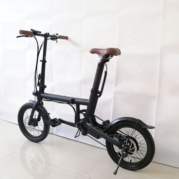 E-bike Folding Urban Futuristic Urban พร้อมมอเตอร์ 36V 250W แบตเตอรี่ที่ซ่อนอยู่และกรอบสีดำ 16 นิ้วสำหรับการขี่ทุกวัน