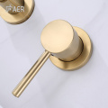 Modern Brushed Gold Wall-Mounted Double-Hole Faucet