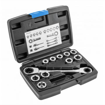 11Pieces 8-19mm Repairing Kit: Ratchet Spanner Set with Sockets