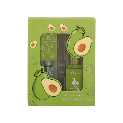 Avocado Orange Moisturizing Lip Care Set - Temperature Changing Lip Balm & Lip Oil