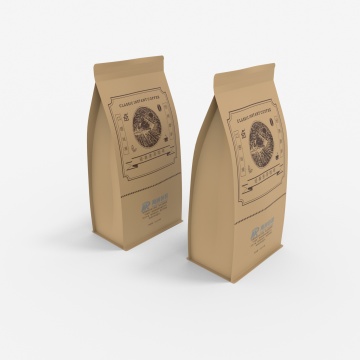 Custom Design Foldable Kraft Paper Bags with Embossing and Matt Lamination for Coffee Powder Packaging