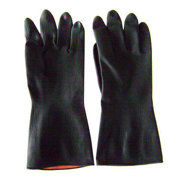 Latex Gloves, Made of Black Latex, Weighs 90/100/110/120g/Pair