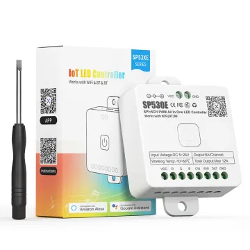 SP530E Bluetooth WiFi LED Controller for 12 Types of LED Strip Lights (DC5V~24V, SPI+5CH PWM)