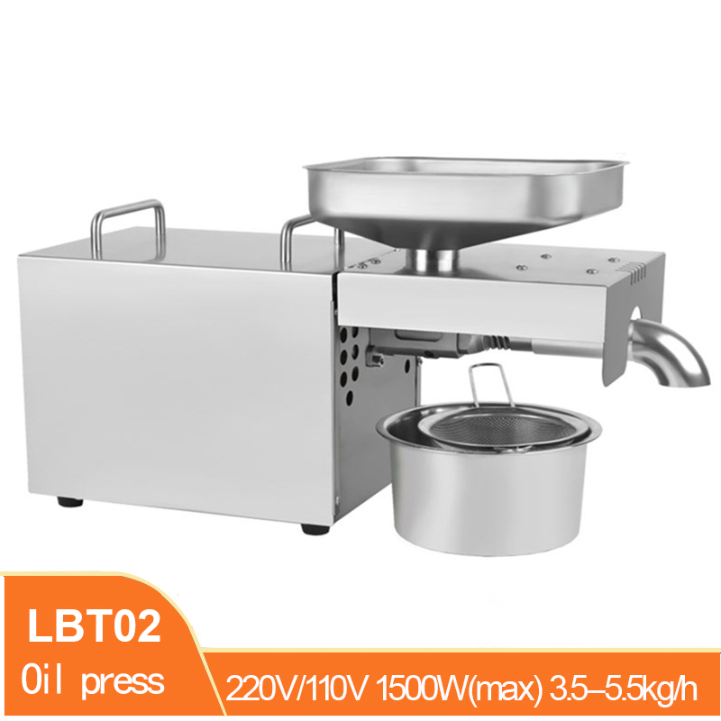 LBT02 Automatic Stainless Steel Cold Press Oil Press High Extraction Rate Oil Press Peanut Coconut Olive Oil Press 220V/110V