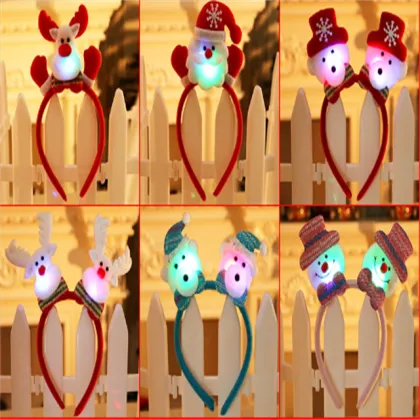 LED Light Up Christmas Santa Reindeer Snowman Bear Headband