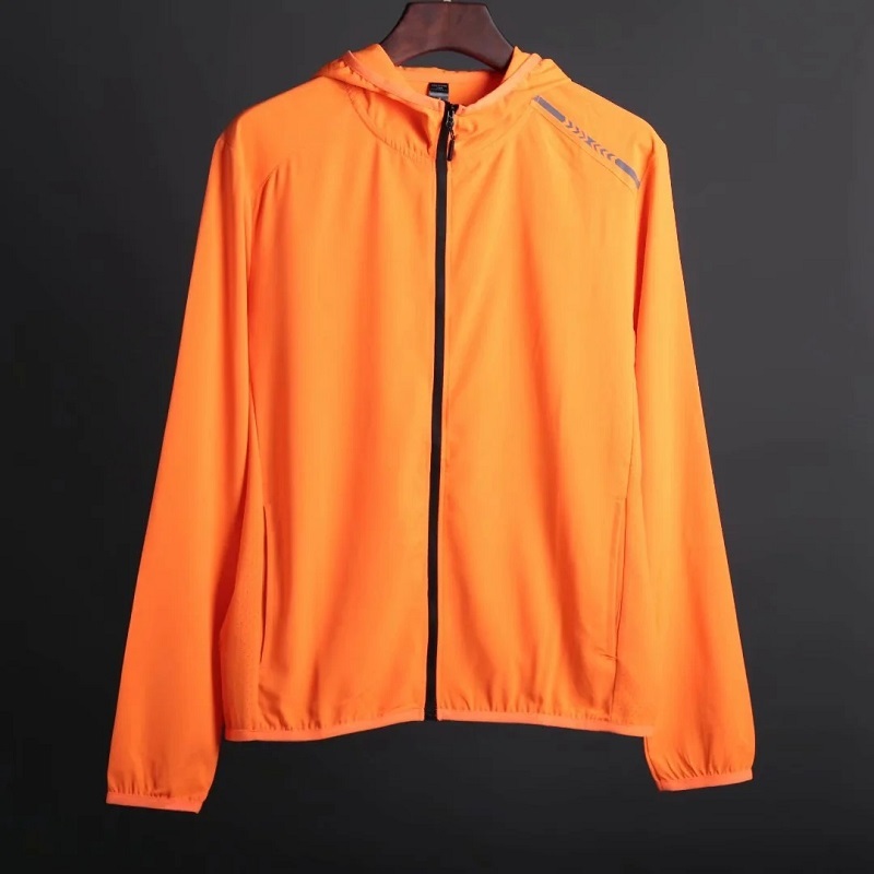 Thin Zip Up Polyester Men Sports Windbreaker Jacket
