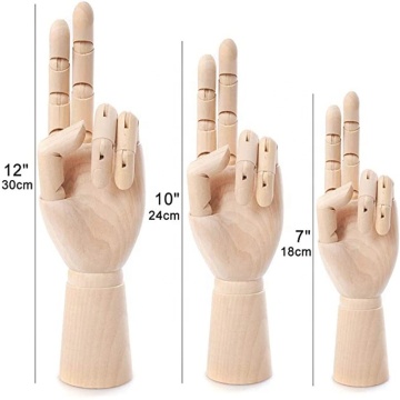 Realistic Wooden Hand for Drawing and Sketching Display