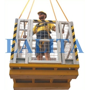 Mesh crane cage floding work platform