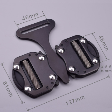 45mm Heavy Duty 300KG Metal Matt Black Color Three Side Adjustable Cobra Belt Buckle