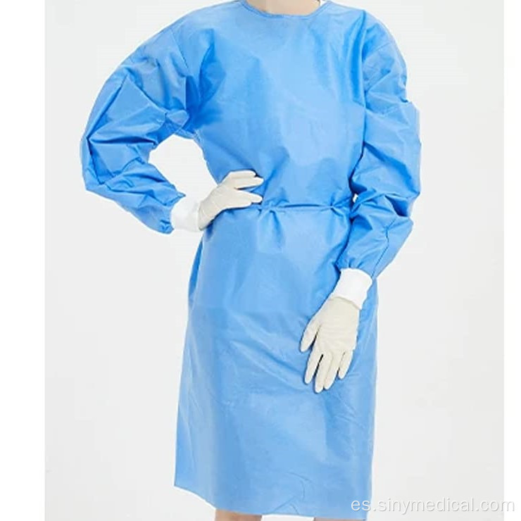 Vestido de aislamiento no tejido quirúrgico desechable del hospital