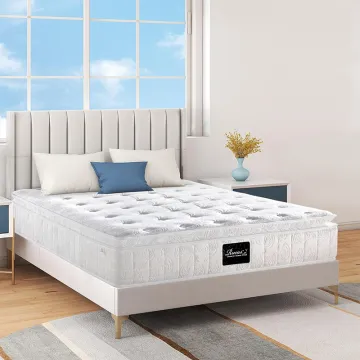 White Flannel Memory Foam Queen Size Pocket Spring Mattress