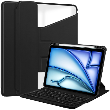 360° Rotating Leather Case Wireless Keyboard with Pen Holder for iPad Air 11 (2024)/Air4/5/Pro11 2018