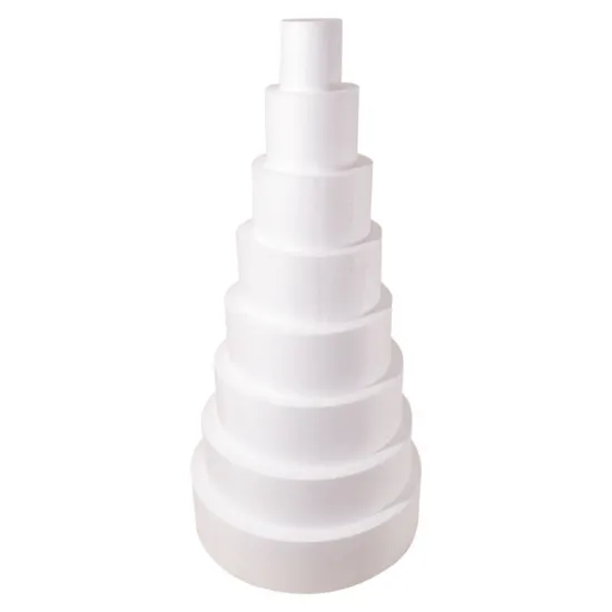 Hot Selling Round Cake Display Dummy Foam Polystyrene for Party, DIY, Christmas, Wedding