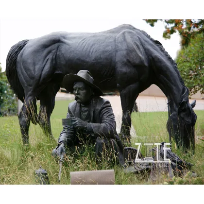 High Quality Outdoor Antique Tang Dynasty Bronze Horse Statue Sculpture