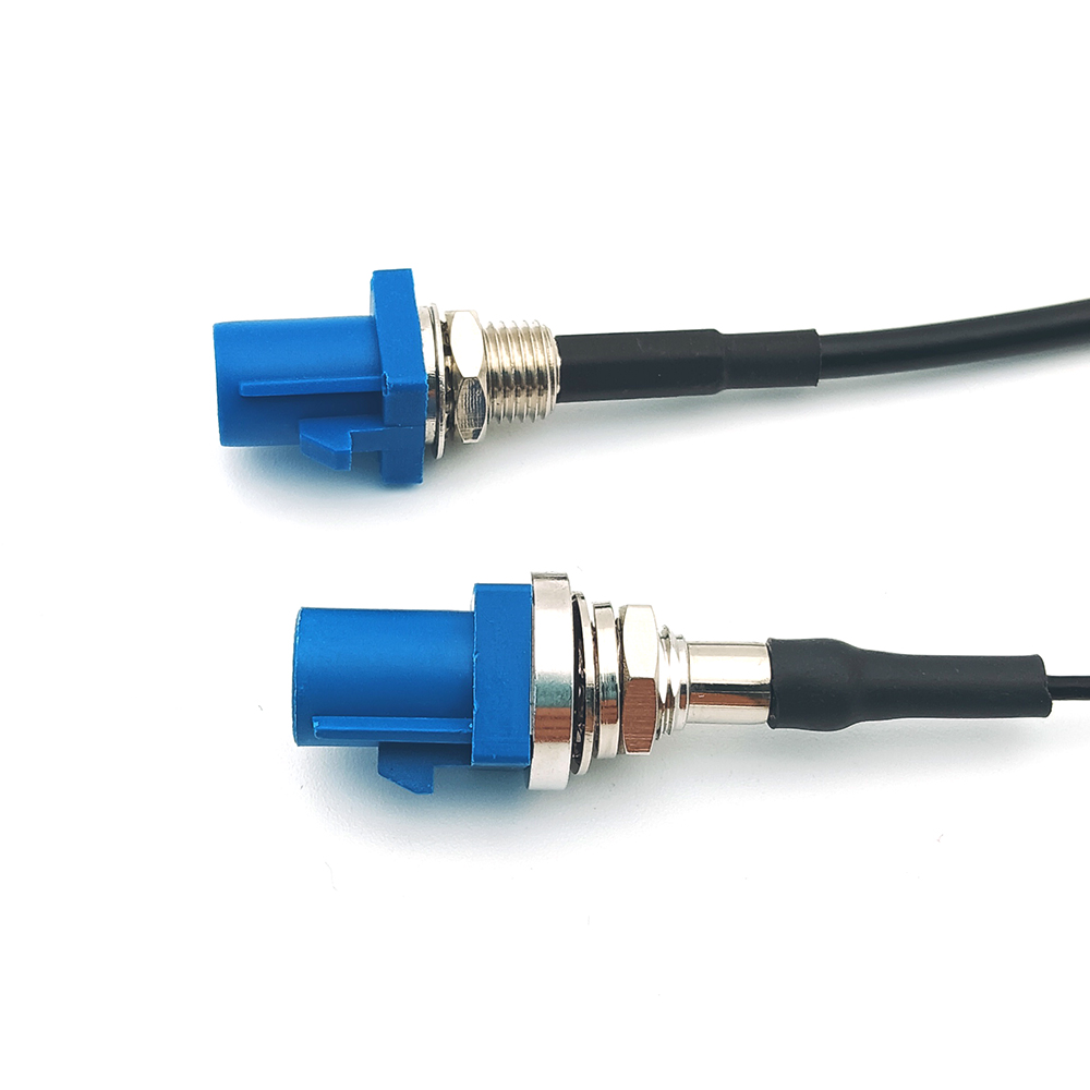 Automotive Straight Fakra C Male Bulkhead Crimp Connector