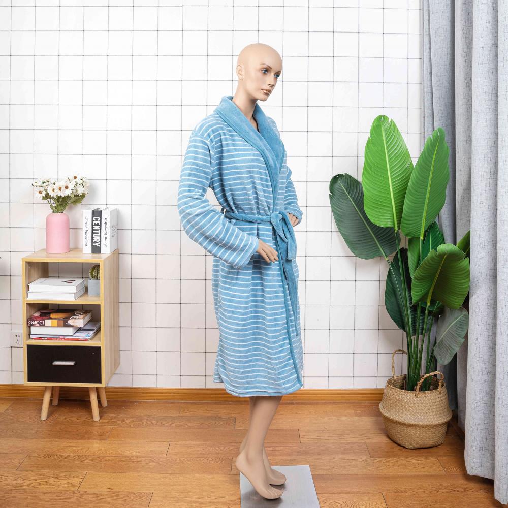 Custom 100% Cotton Velour fabric luxury Hotel Bathrobe