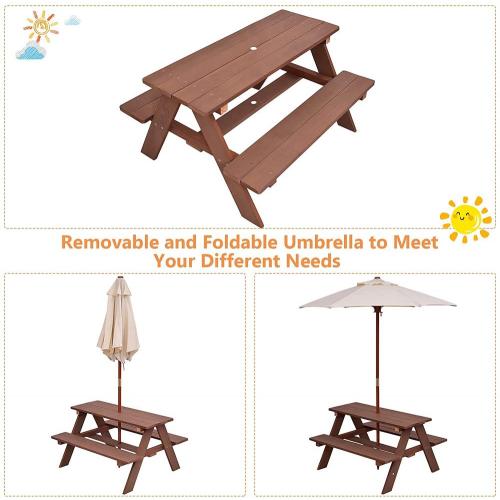 Garden Picnic Table Outdoor Wooden Toddler Patio Table Bench Set Factory