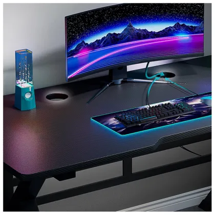 Large Desktop Gaming Desk for PC Gamers and E-sports
