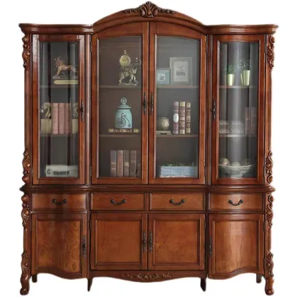 American Antique Solid Wood Luxury Bedroom Closet Wardrobe