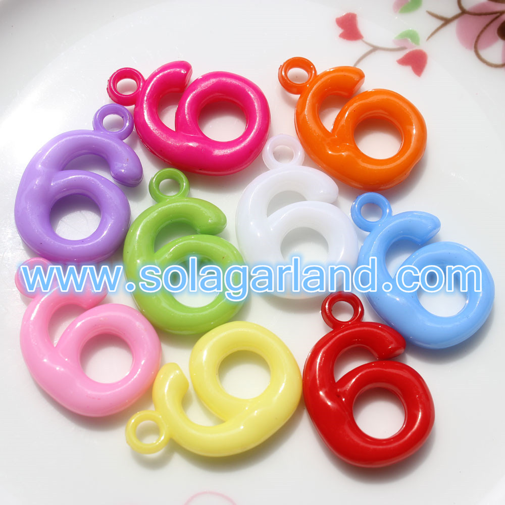 Acrylic Digit Beads Pendants