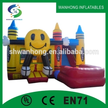Smile face high quality inflatable combo/inflatable bouncer price
