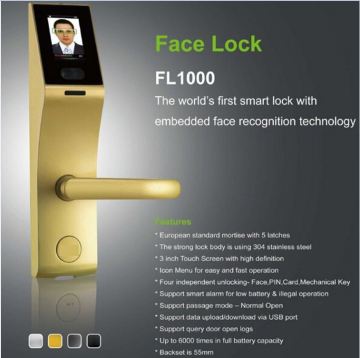 Face Recognition Security Smart Biometric Door Lock with 3 Inch Touch Screen (FL1000)