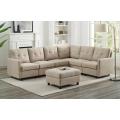 Modern Linen Fabric with Reversible Chaise L-Shaped Couch