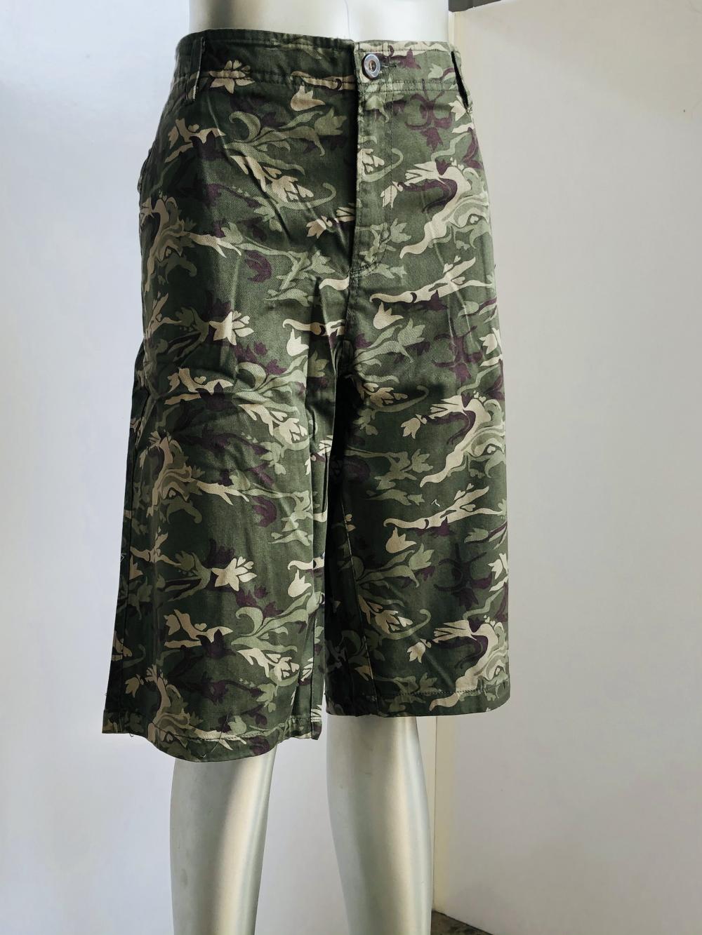 Cotton Slim Camo Middle Hosen