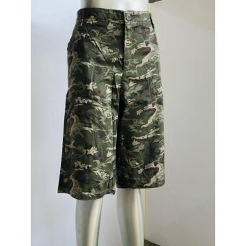 Katoen slank camo middelste broek