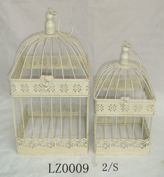 White Wedding Decorative Metal Four square Bird Cage