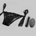 Calcinha de renda vibratória com brinquedos adultos de virilha aberta