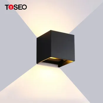 Modern Black Wall Lamp for Living Room and Corridor - Led Square Indoor Lighting