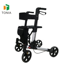 Double Rollator en aluminium pliable pour un stockage facile