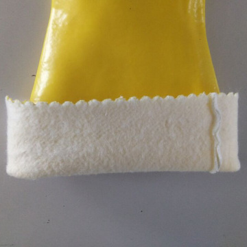 Algodón de PVC amarillo forrado con guantes suaves