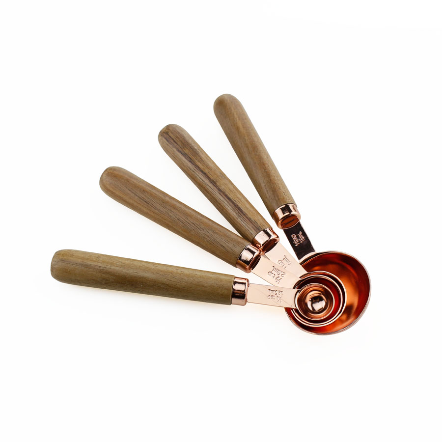 Rose Gold Plated Stainless Steel Measuring Spoons Set