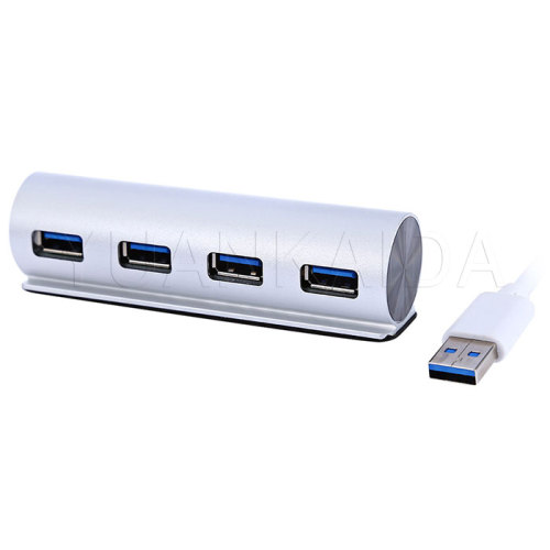 Cylindrical aluminum usb 3.0 hub 4 port