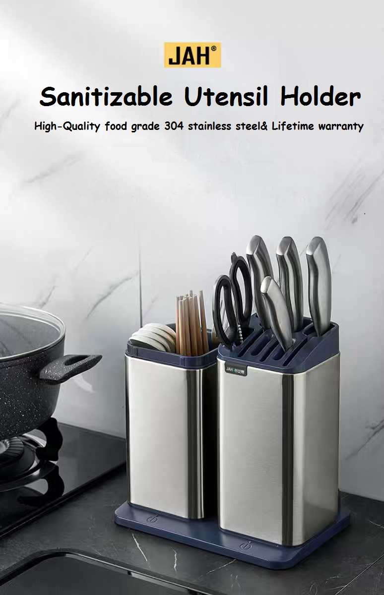 304 stainless steel utensils holder with UV sanitizing