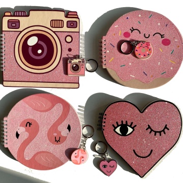 Brotonomètres en spirale Book Flamingo Heart Flamingo pour les faveurs d'anniversaire des filles