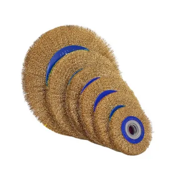 Custom Size Industrial Crimped Steel Cup with Brass Wheel and Stainless Wire Brush