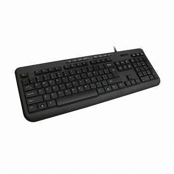 Wired Keyboard, Splash-proof and Sprinkle-proof Design, High-lifetime Waterproof Conductive Film