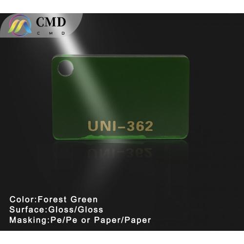 Hoja de plexiglás acrílico tinte verde bosque 2440 * 1220 * 3 mm