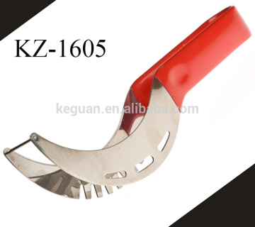 KZ-1605 Stainless steel fruit watermelon slicer &cutter&corer with comfortable rubber handle