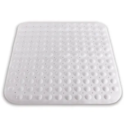 Square Non-Slip Bath Mats with Suction Cups - 21 Inch Tub Mats