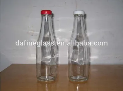 Factory supply 350ml clear glass barbecue sauce decanter bottles with screw cap