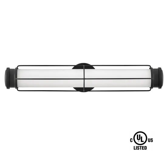 UL Listed 24" Wide Integrated LED Bathroom Vanity Light - Custom Hotel Bath Wall Sconces with Etched Opal Glass